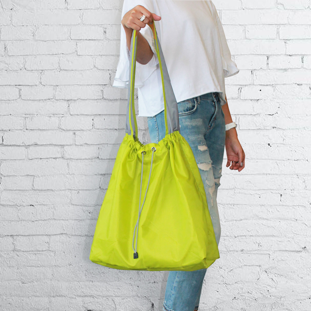 EcoJeannie New Ripstop Nylon Reusable Shopping Tote Bag, 2 Packs-1124