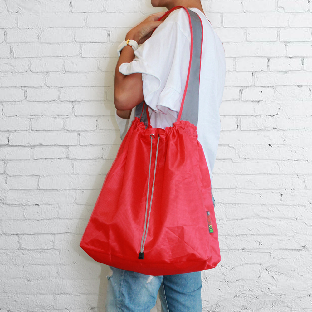 EcoJeannie New Ripstop Nylon Reusable Shopping Tote Bag, 2 Packs-1126
