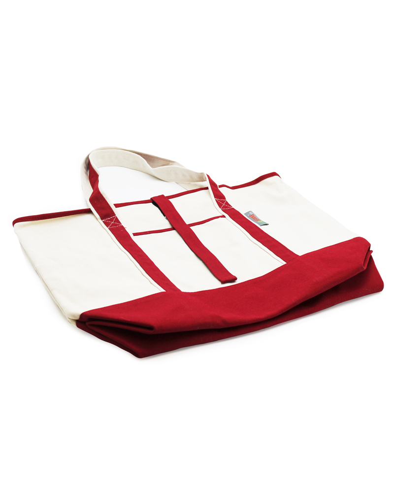 EcoJeannie Red 100% Cotton Canvas Reusable Bag-1201