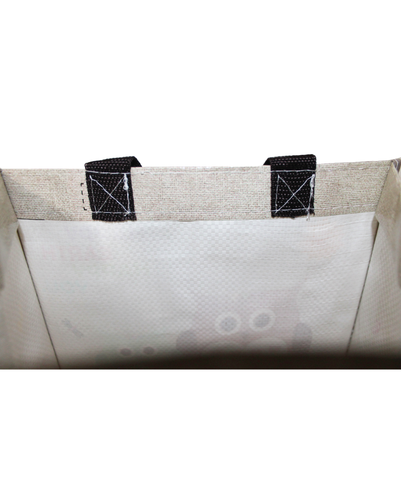 EcoJeannie Laminated Mini Woven Reusable Shopping Tote Bag with Owl Animal Print (Available in Sets of 1, 2, 3, 4, 5 Bags)-1716