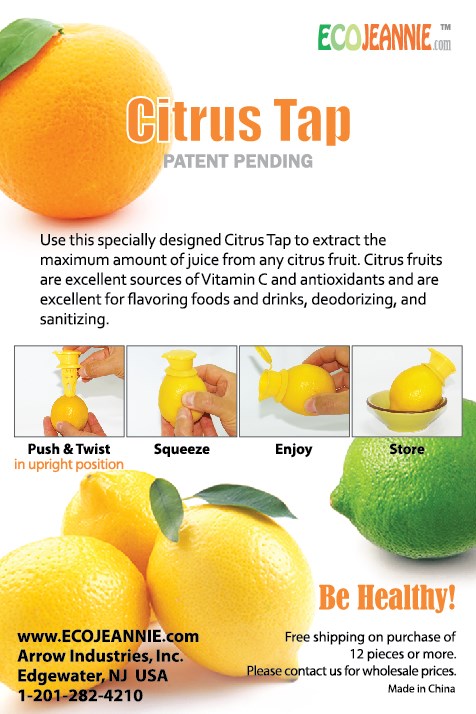 EcoJeannie Citrus Juicer Squeezer Tap (Avail: 1, 2, 6, 12 Pack)-1539