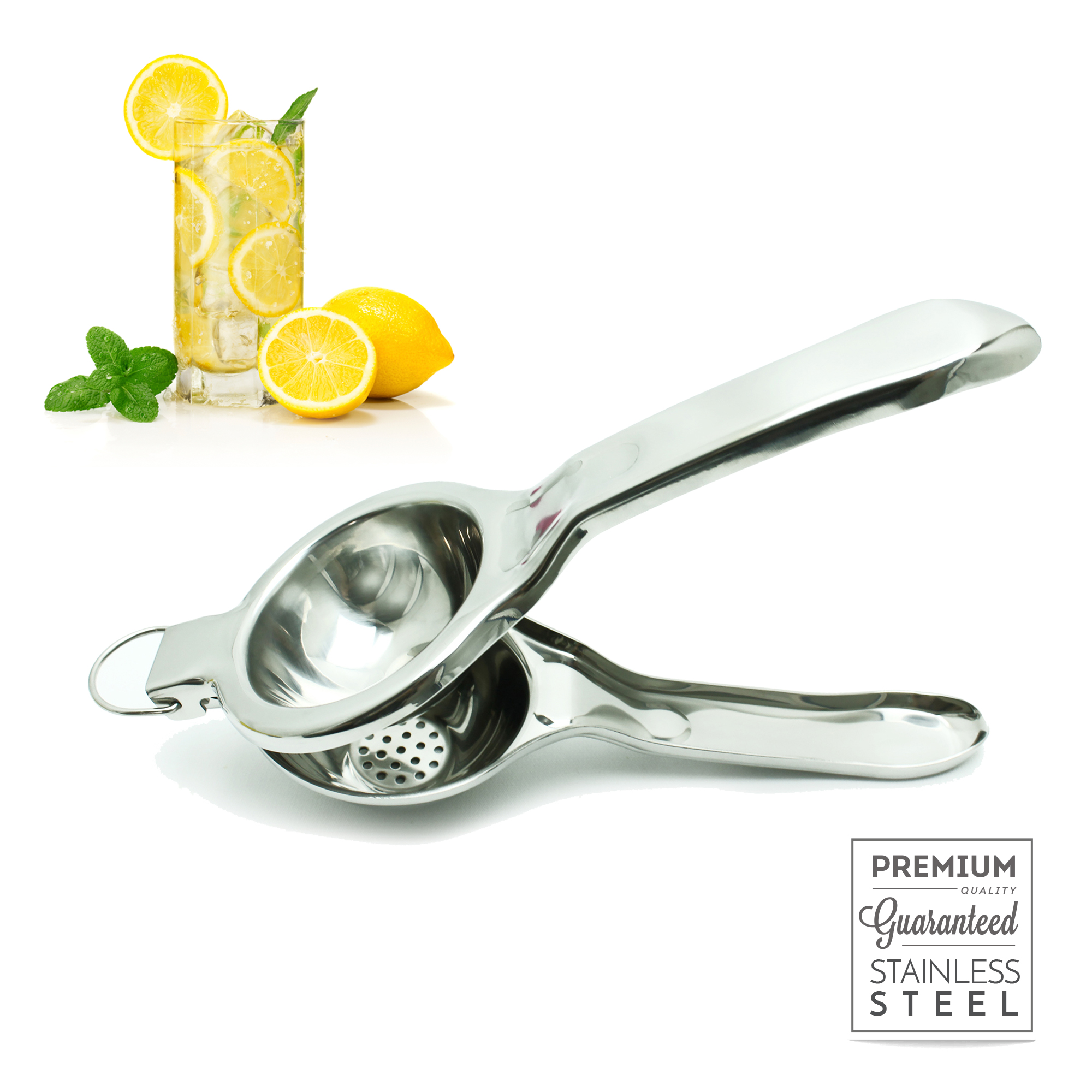 EcoJeannie Lemon Squeezer, Super Jumbo Size Stainless Steel -1558