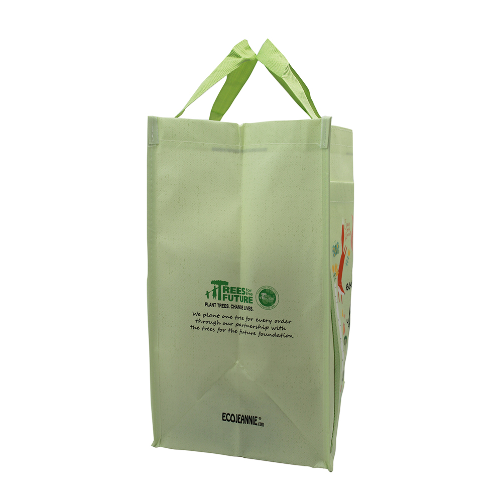 EcoJeannie Eco-friendly Non-woven Reusable Shopping Grocery Tote Bags Made From Minimum 10% Recycled Plastic w/ Bottom Board-1709