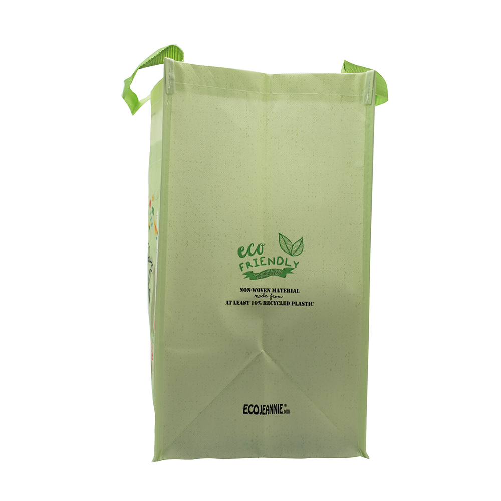 EcoJeannie Eco-friendly Non-woven Reusable Shopping Grocery Tote Bags Made From Minimum 10% Recycled Plastic w/ Bottom Board-1707