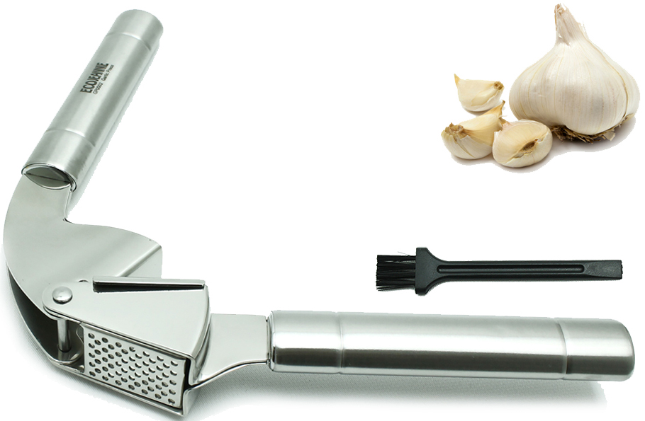 EcoJeannie Garlic Press, Stainless Steel (Round Holes), GP0002-1546