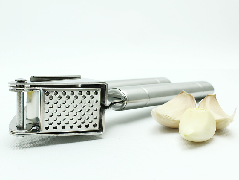 EcoJeannie Garlic Press, Stainless Steel (Round Holes), GP0002-2215