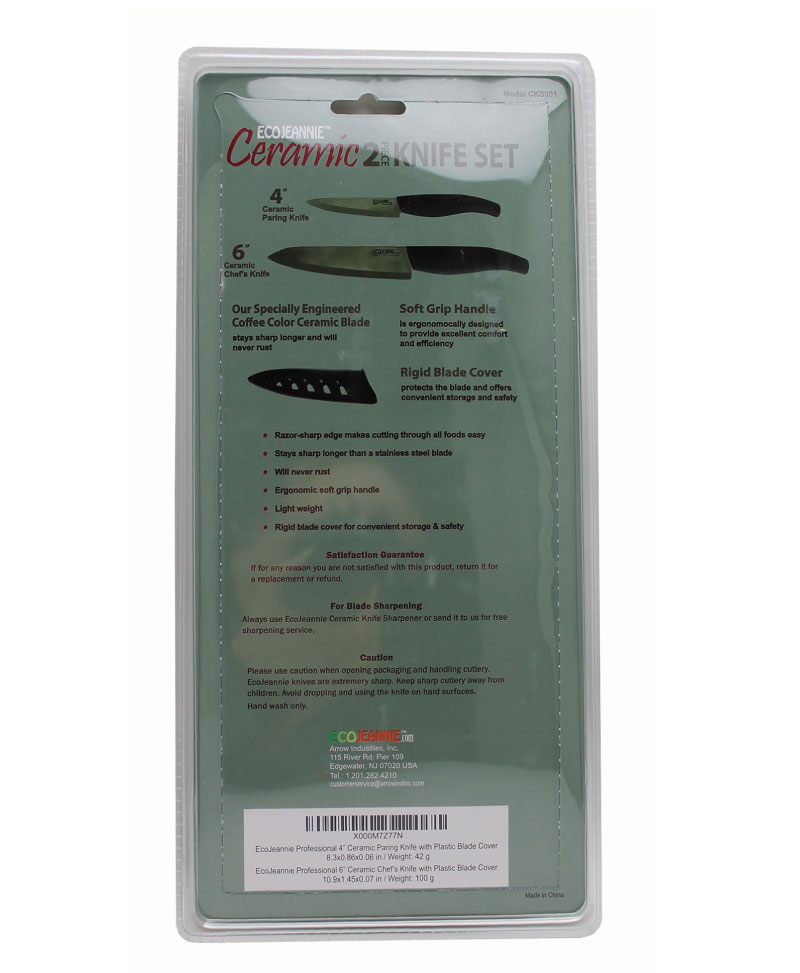 EcoJeannie Advanced Ceramic Knife (Avail. 6 inch, 4 inch, 6 inch & 4 inch set)-1564