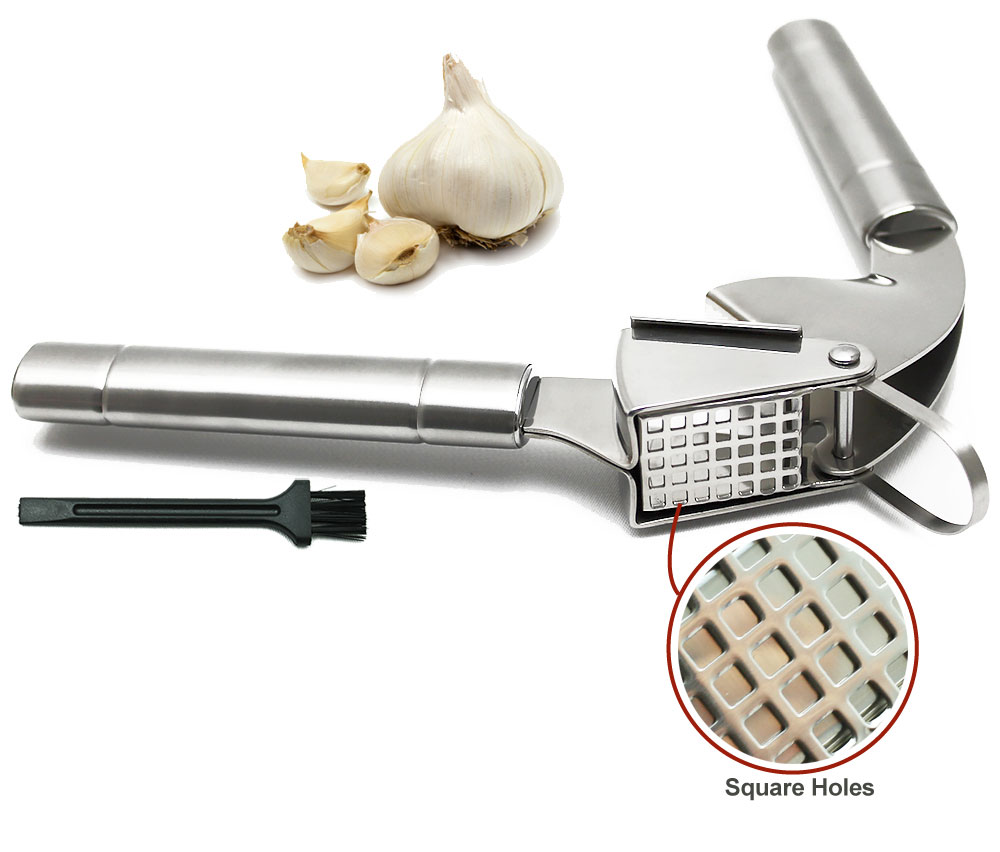 EcoJeannie Garlic Press, Stainless Steel (Square Holes), GP0001-1544