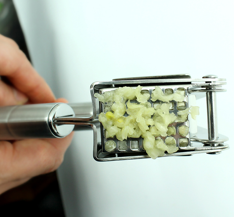 EcoJeannie Professional XL Garlic Press, Stainless Steel (Big Square Holes), GP0003-2209
