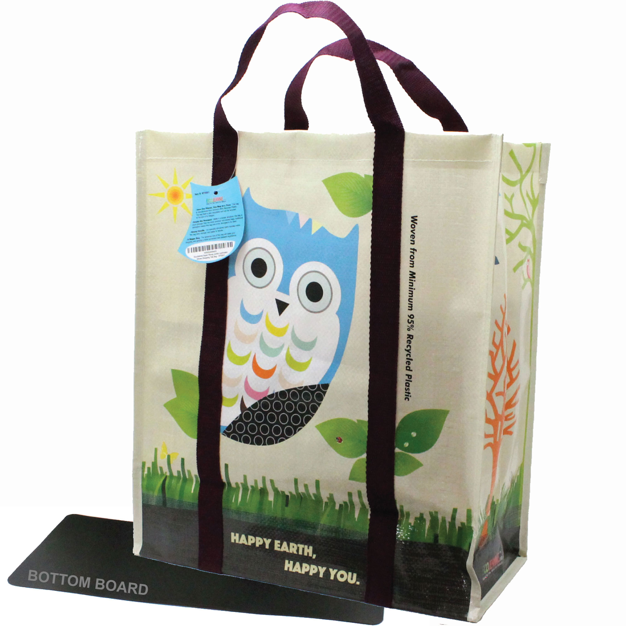 EcoJeannie Laminated Woven Reusable Shopping Tote Bag (Avail: Set of 1, 2, 3, 4, 5 Bags) -1723
