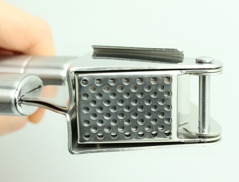 EcoJeannie Garlic Press, Stainless Steel (Round Holes), GP0002-2217