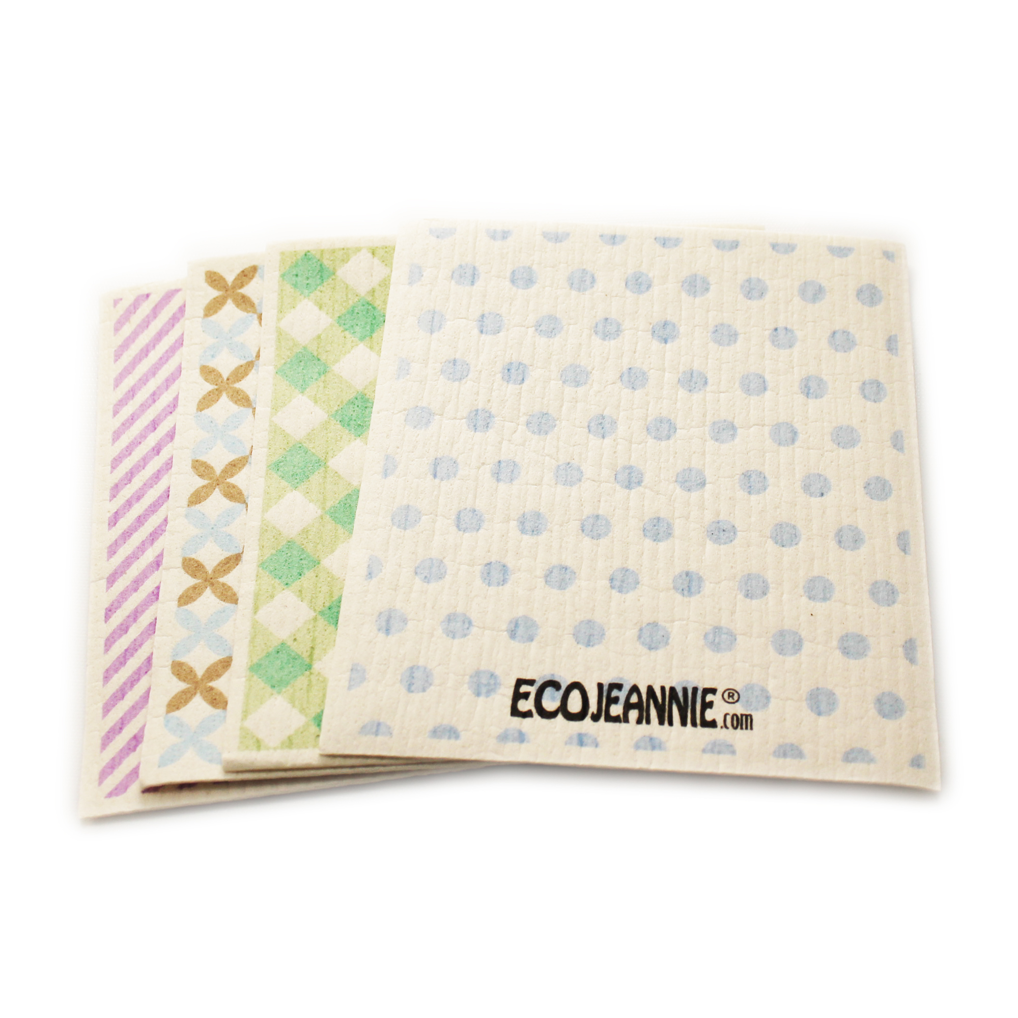 EcoJeannie Eco-Friendly Cleaning Cloth 100% Biodegradable Cellulose Sponge Cloths, Kitchen Cloths, GMO Free - (Avail. 4, 8, 12 Packs)-1938