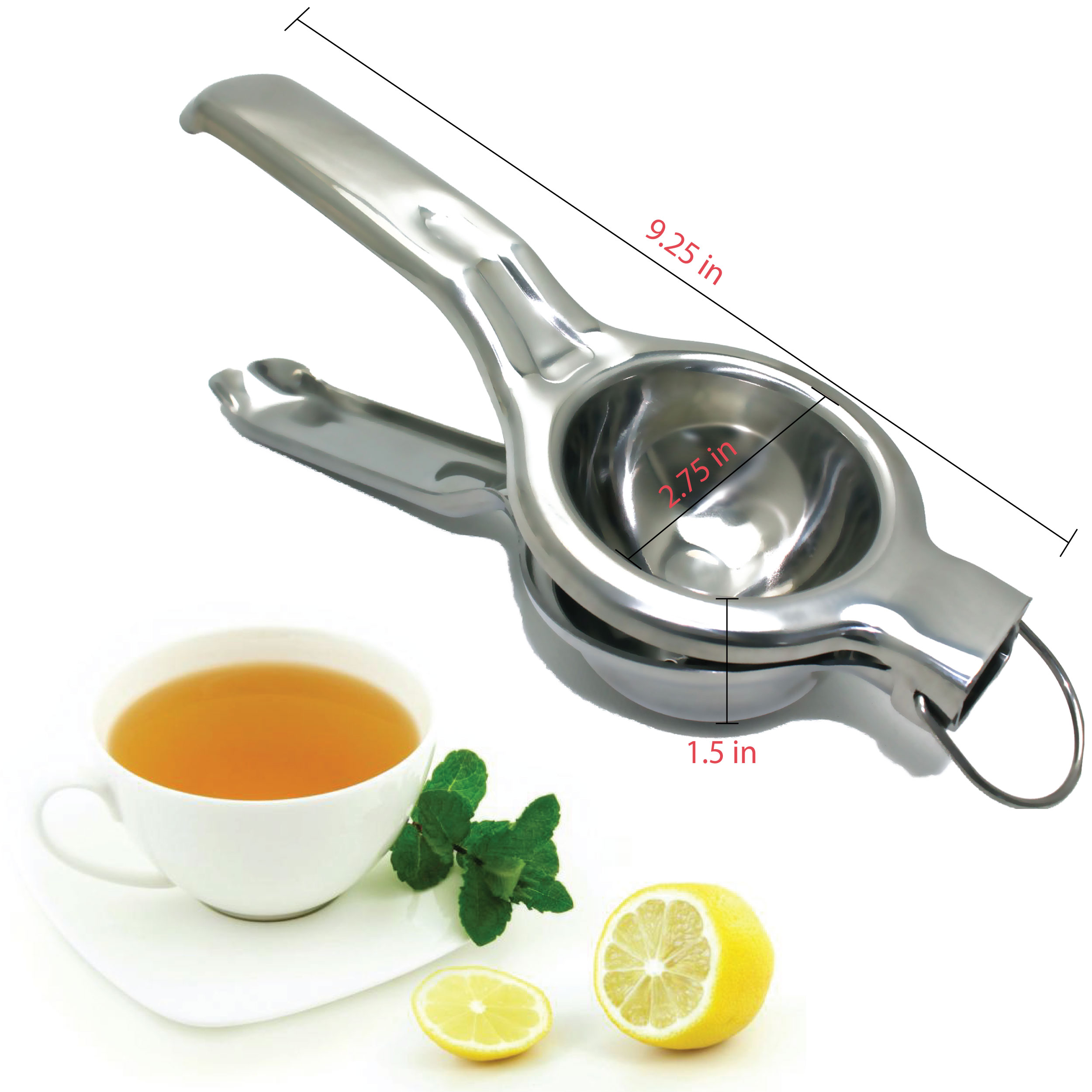 Wholesale Bulk EcoJeannie Professional Lemon Squeezer, Jumbo Size Stainless Steel #304, Commercial Grade (Package Available: 6, 12, 24, 48, 96, 144, 192, 240, 480)-2392